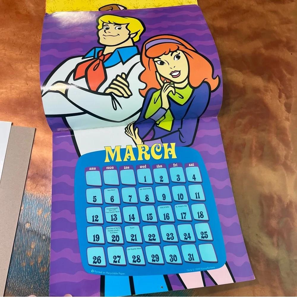 Vintage 2000 Scooby Doo Calendar with Poster Y2K